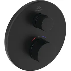 Ideal Standard Ceratherm Navigo Unterputz-Thermostat rund, Silk Black, für Wanne & Dusche