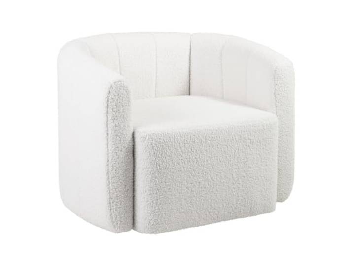 Helloshop26 Drehbarer Stuhl, 83 x 70 x 65 cm, ergonomischer Sitzkomfort, modernes Design, aus Sherpa, weiß, 20_0011267