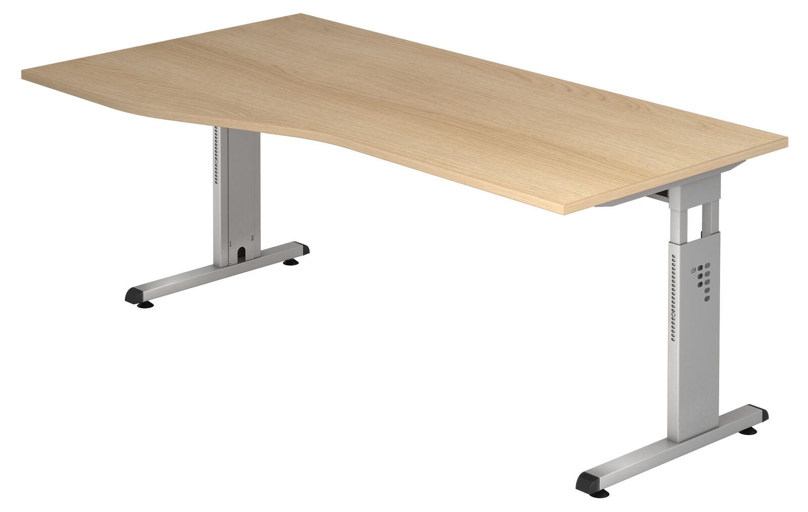 HAMMERBACHER VOS18/E/S höhenverstellbarer Schreibtisch 65 - 85 cm Silber / silber