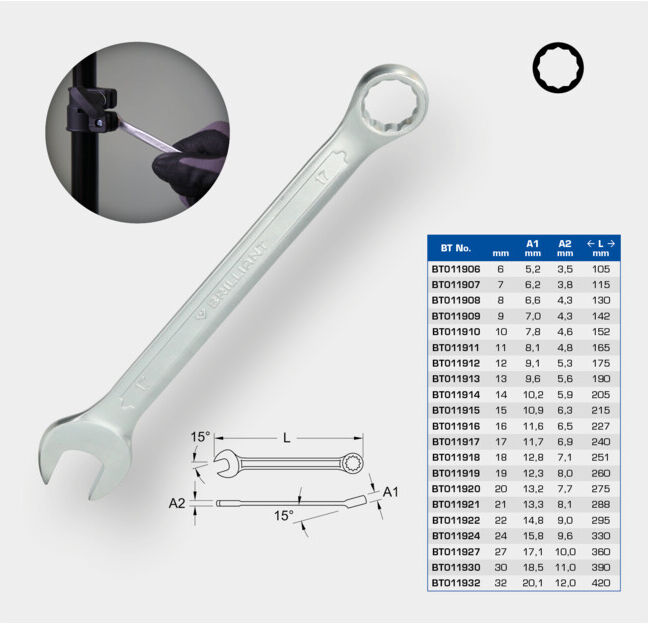 Brilliant Tools Clé mixte, 17 mm (BT011917)