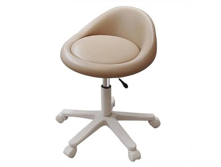 GTHTUHFD Um 360 ° drehbarer Schminktisch mit Rollen, moderner Schlafzimmer-Schminktisch, stilvolle Heimbüro-Möbel, natürliches Finish, ideal für Make-up und Pflege