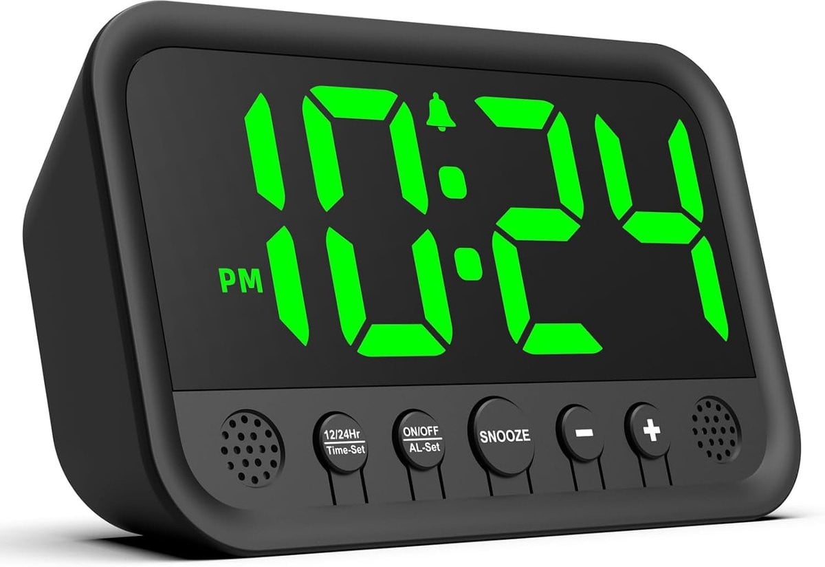 Thijox Digitale Wekker met Groen LED-scherm en USB-C aansluiting