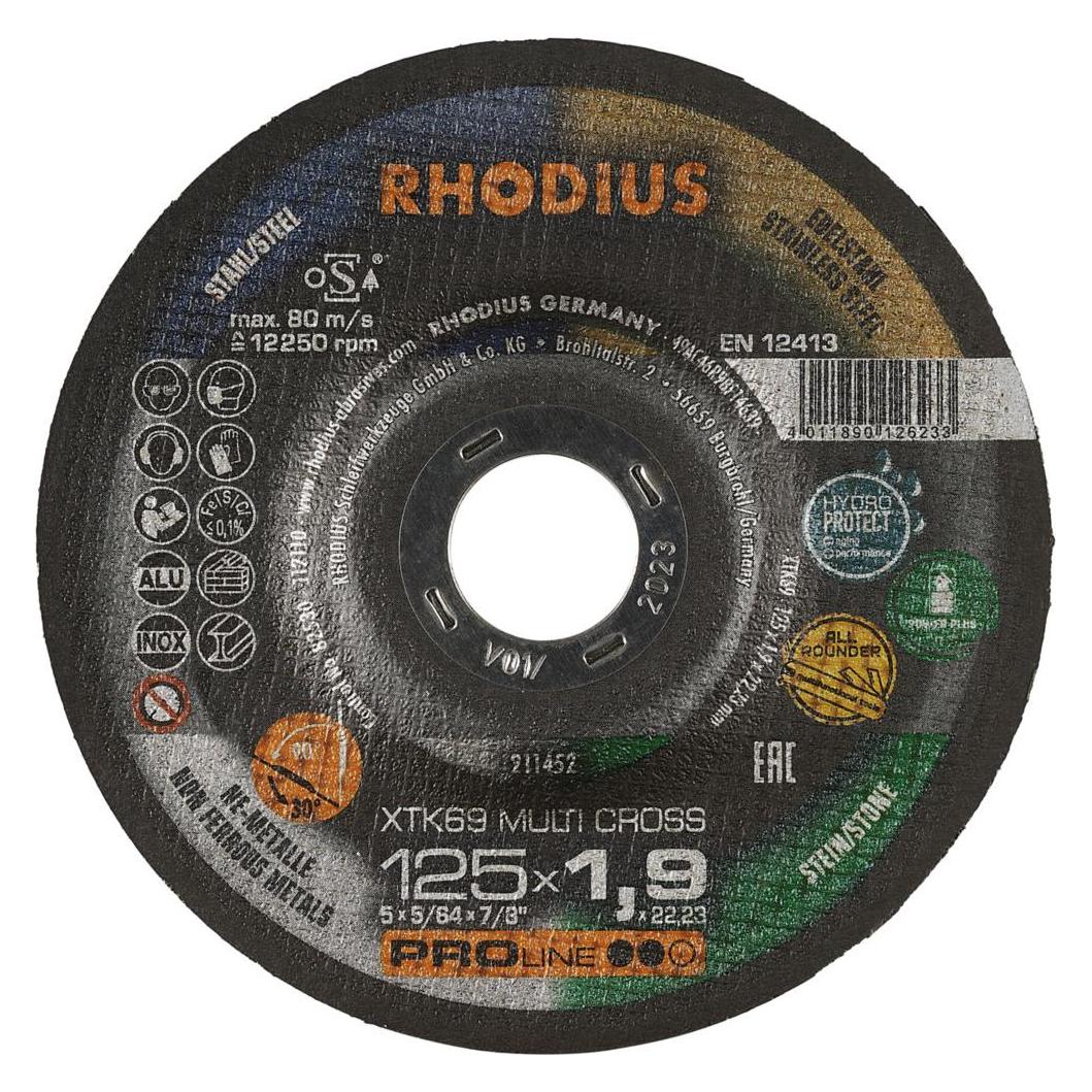 Rhodius PROline XT69 MULTI CROSS Extradünne Trennscheibe 125 x 1,9 x 22,23 mm (95083016)