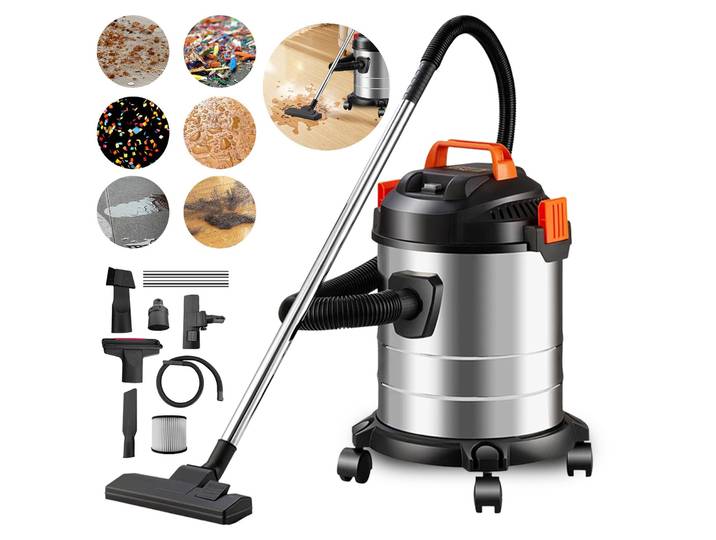 Aspirateur eau et poussière 3-en-1 2000W, collecteur de poussière industriel, capacité 20L, filtre HEPA pour usage domestique, atelier et professionnel
