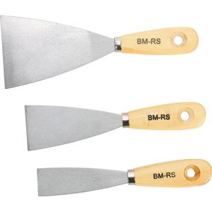 BrüderMannesmann Spachtel Breite 30, 50 & 80mm, Malerspachtel aus Stahl, mit Holzgriff