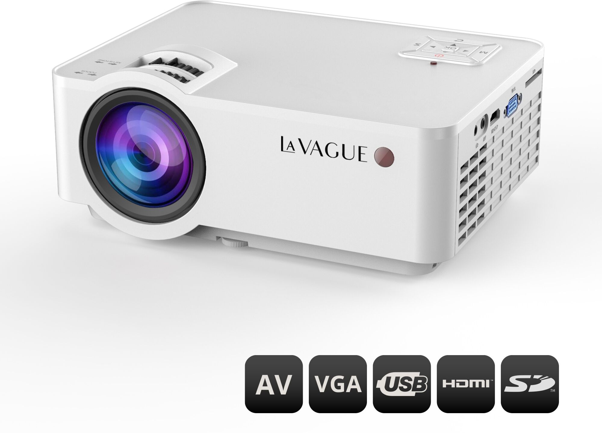 LA VAGUE LED-Beamer "LED-Projektor inkl. LV-STA100FP LV-HD320 BUNDLE", weiß, Beamer, LED-Beamer