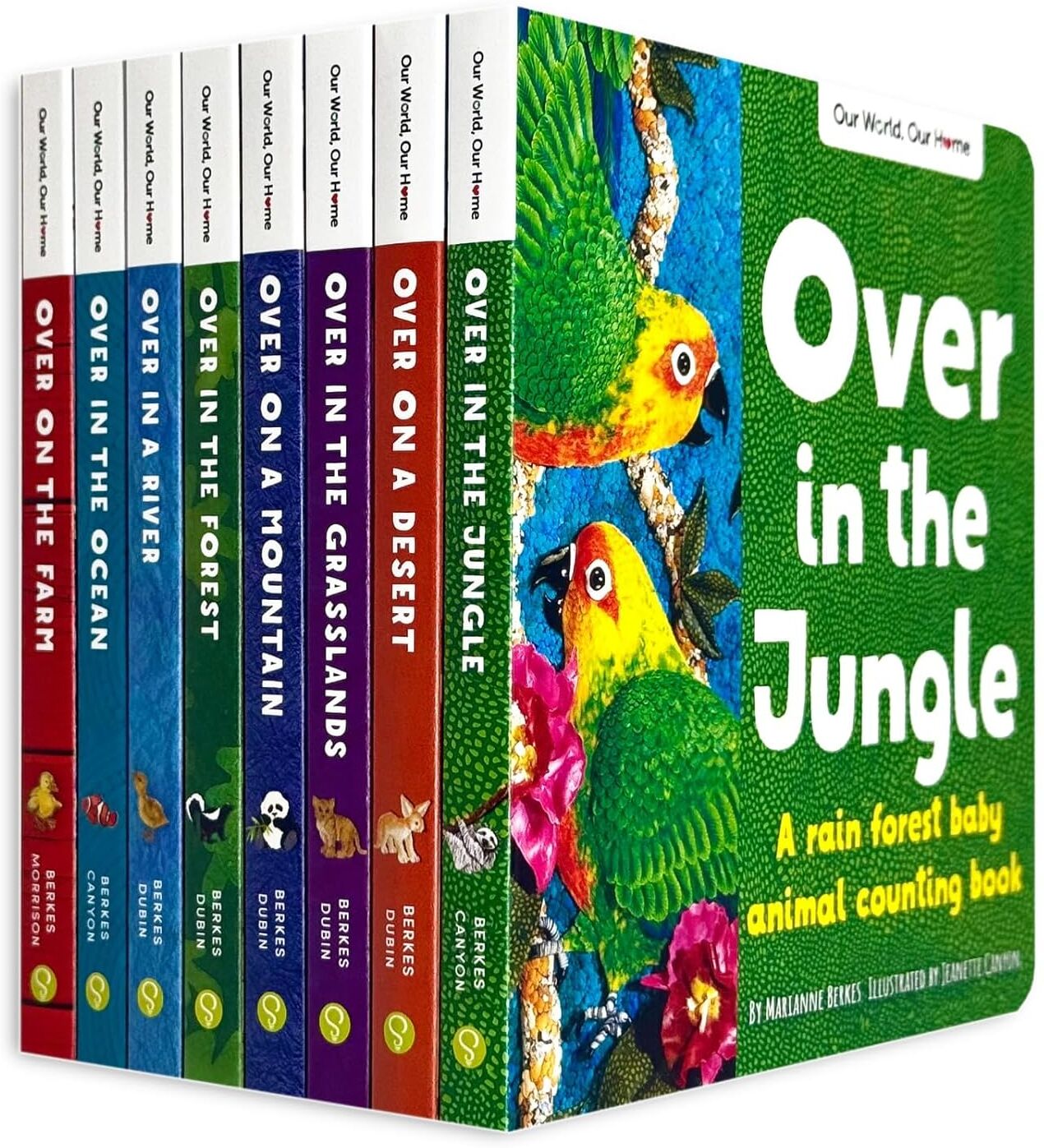 Dawn Publications ltd Our World, Our Home Little Library Collection 8 Books Box Set (Over on the Farm, in the Ocean, in a River, in the Forest, on a Mountain, in the Grassl