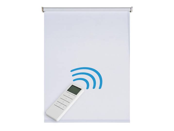 Storesdeco Verdunkelungsrollo motorisierte Weiß 120x250 cm, Kunststoff, Uni, Rechteckig, 120x250 cm, Heimtextilien, Vorhänge, Rollos, Rollos blickdicht