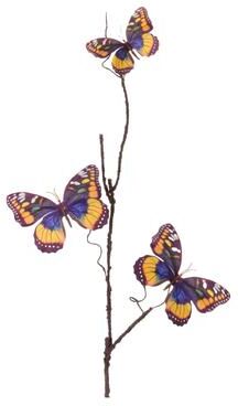 Melrose International Butterfly Twig Spray (Set of 4)
