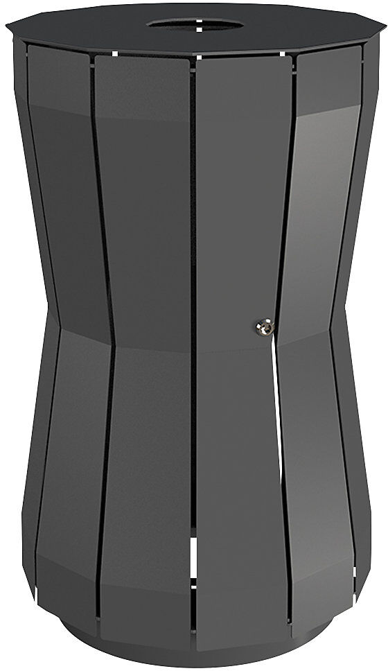 kaiserkraft Außen-Abfallbehälter, Volumen 105 l, HxBxT 960 x 605 x 605 mm, anthrazit / eisenglimmer