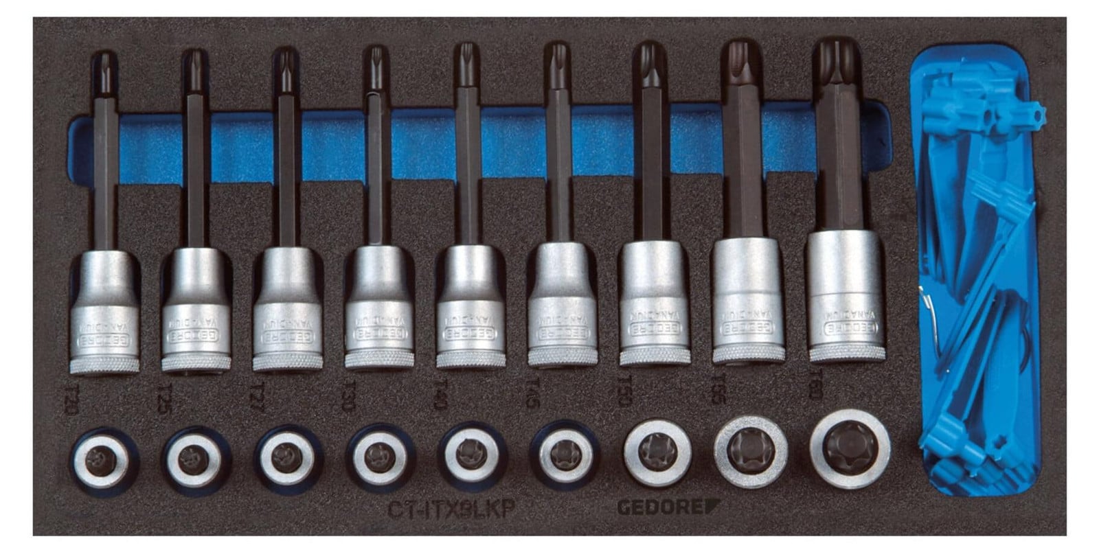 Gedore set schroefbits 1/2 inch in 1/3 CT-module 1500 CT1-ITX 19 LKP