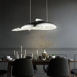 LED Hängelampe Deckenlampe LED hängend LED Pendelleuchten, Chrom, Acryl, 1x LED warmweiß, LxBx H 36x15x120 cm