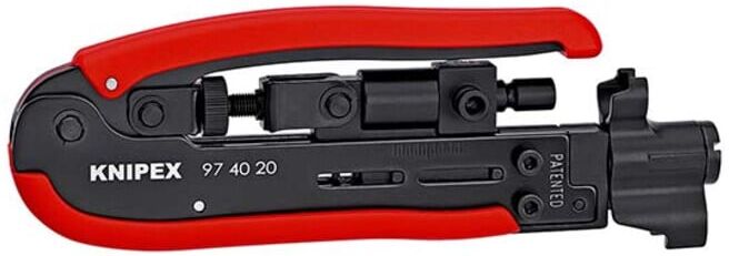 Outil de compression, pour connecteurs coaxiaux Knipex (97 40 20 SB)