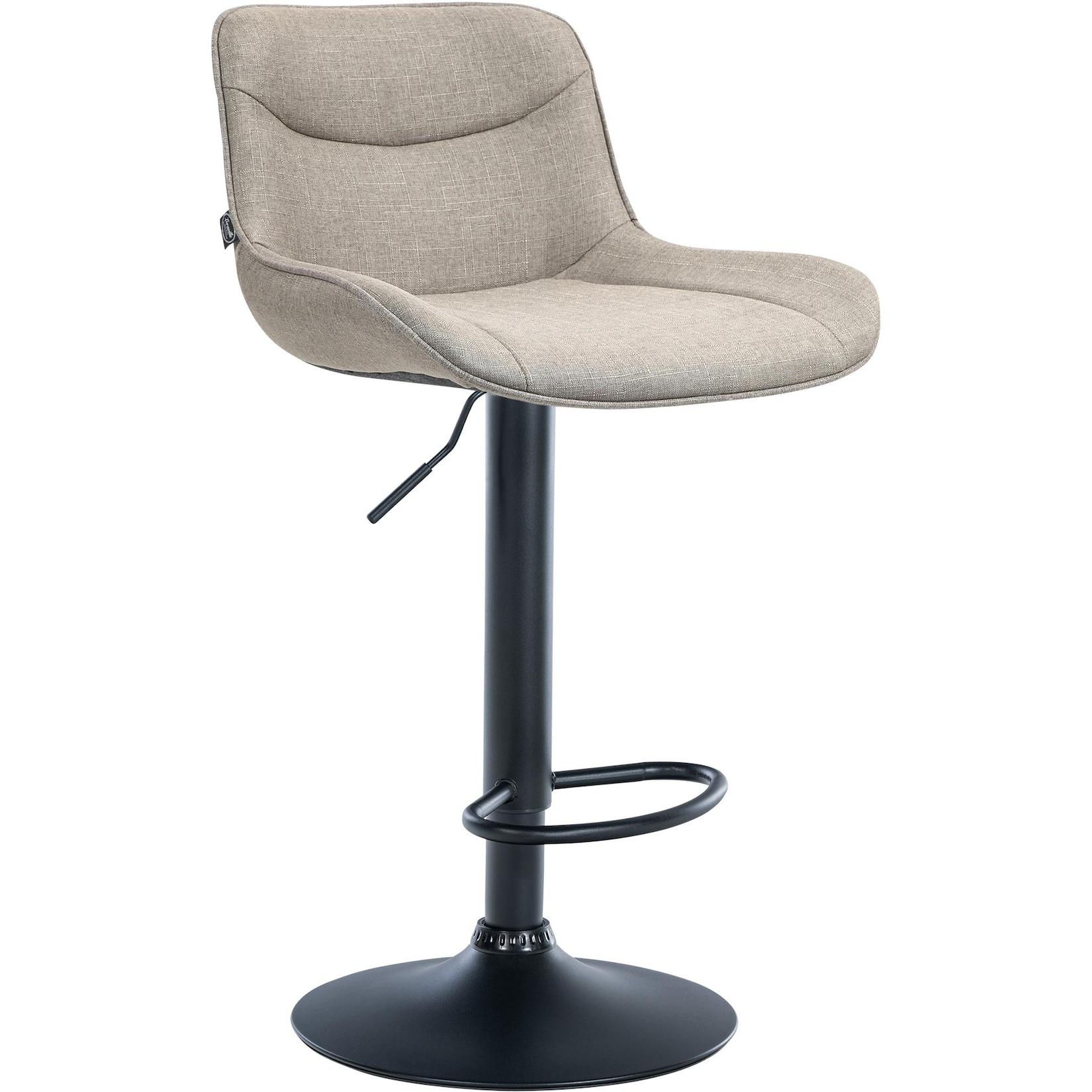 CLP Barhocker Vonore Stoff schwarz - Farbe: taupe, Gestellfarbe: schwarz