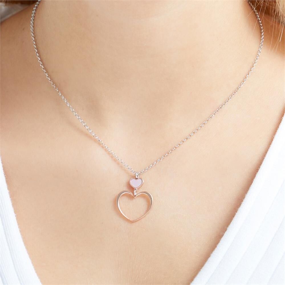 Unique Sterlingsilber Kette Herzen rosévergoldet rosé
