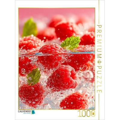 CALVENDO Puzzle Frische Himbeeren mit Eiswürfeln | 1000 Teile Lege-Größe 64x48cm Foto-Puzzle für glückliche Stunden
