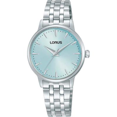 Quarzuhr LORUS, silber (silberfarben, hellblau), Armbanduhren, Damen, Quarzuhr, Armbanduhr, Damenuhr, Edelstahlarmband, analog