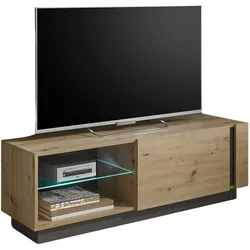 TV-LOWBOARD Eiche Artisan, Graphit grau 138 cm, TV- Unterteil mit Push-to-open
