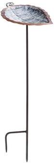 Achla Designs Aspen Leaf Birdbath w/Stake, 12.5 Inch Long, Antique Brass Plated