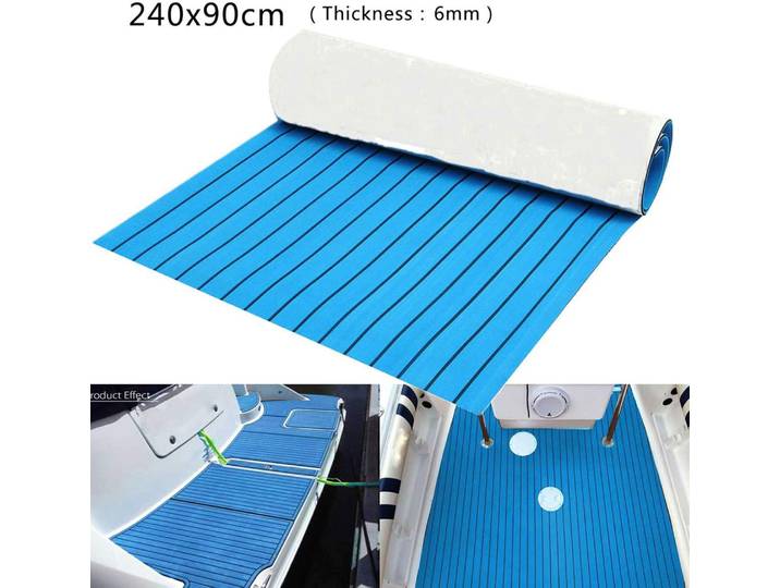 Tapis de sol en mousse EVA 240CMx900x6MM (35.4 X 94.5 ) effet teck, antidérapant et auto-adhésif