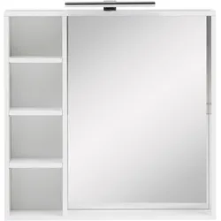 Badmöbel Spiegelschrank mit LED-Beleuchtung 4 offene Fächer Ablageboden