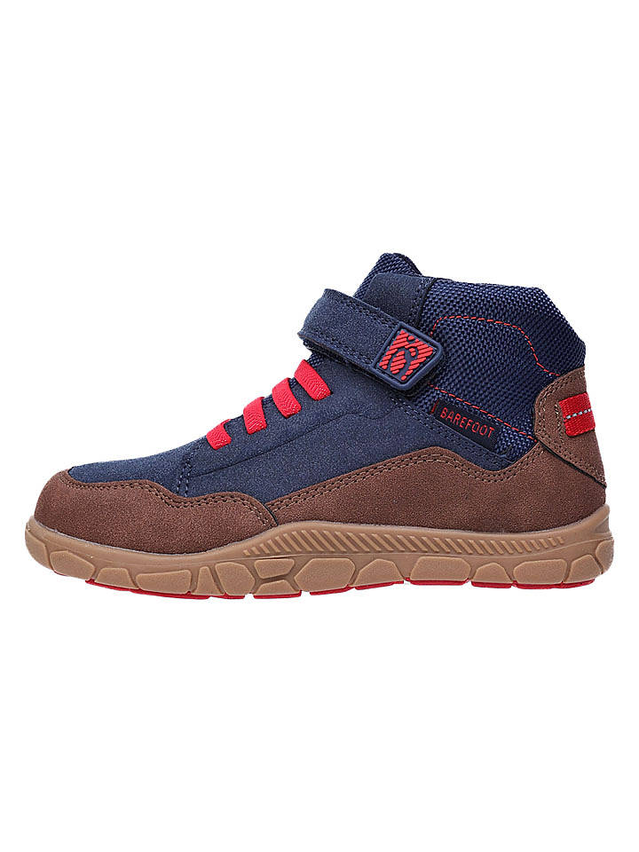 lamino Barfußschuhe in Dunkelblau/ Hellbraun - 33