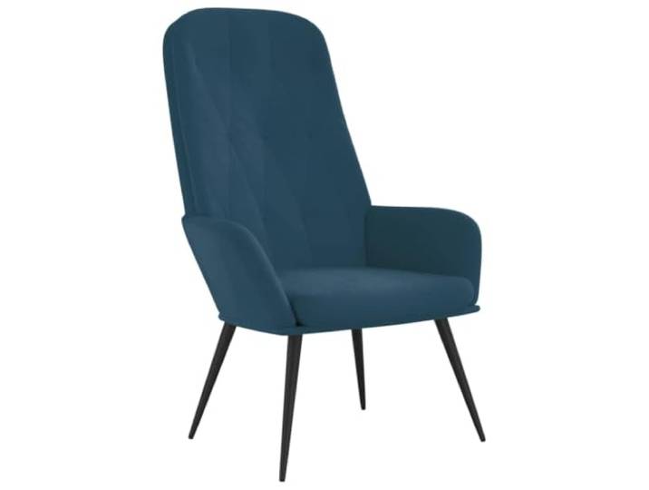 GHVBNMF Relaxsessel Blau Samt Polstersessel Fernsehsessel Metall Bequemer Ruhesessel mit weichem Polsterschaum und dekorativen Rückenlinien für Ihr Wohnzimmer oder Arbeitszimmer.