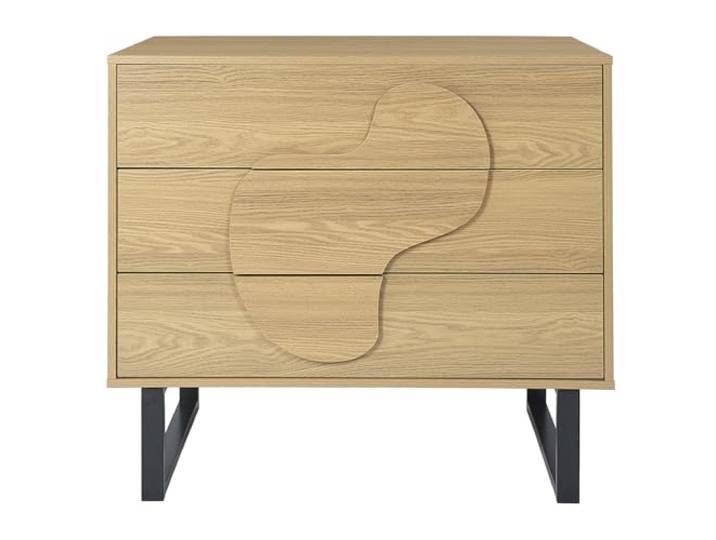 HOME DECO FACTORY Kommode Calypso Zeitgemäß Geräumige Schubladen Braun Holzwerkstoff, Kommode Calypso, geräumige Schubladen, vielseitiger Stauraum, Schlafzimmer Wohnzimmer, Braun und Schwarz