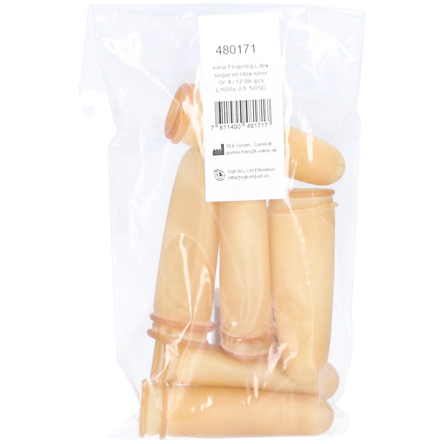 Sanor Fingerling Latex Gr4 gepudert leicht 12 Stk St Handschuhe
