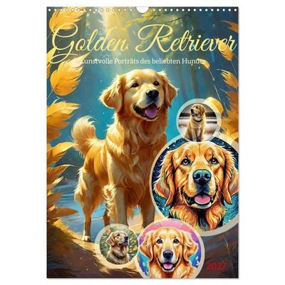 Golden Retriever. Kunstvolle Porträts des beliebten Hundes (Wandkalender 2027 DIN A3 hoch), CALVENDO Monatskalender
