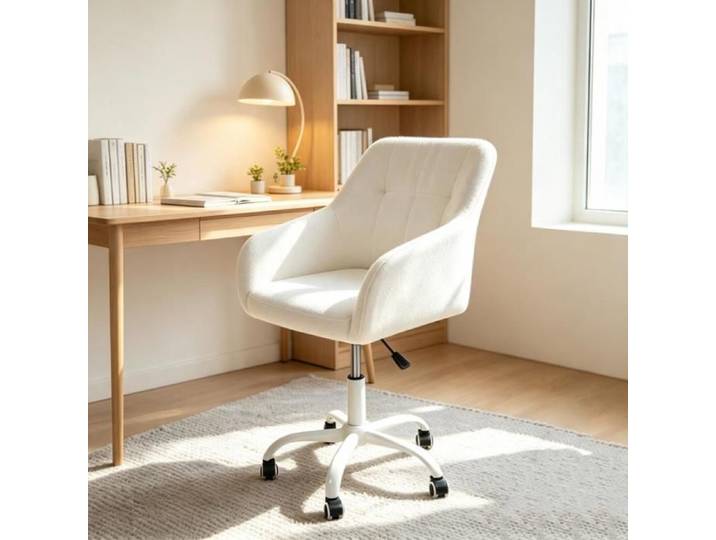 PEACHES- FAUTEUIL DE BUREAU-Chaise de bureau à roulettes - Chaise de bureau polyvalente -58*52*87cm-Blanc
