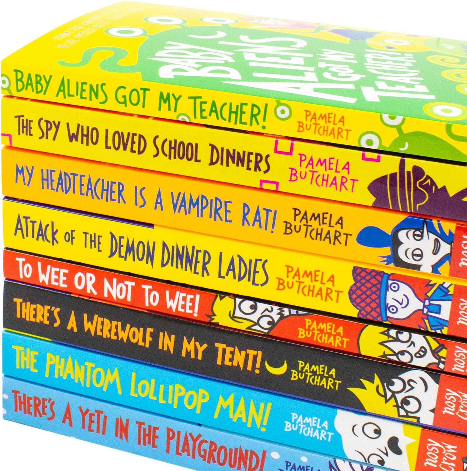 Nosy Crow Izzy and Friends (Baby Aliens) Series Collection 1–8 Books Set by Pamela Butchart (Baby Aliens Got My Teacher, The Spy Who Loved School Dinners, My He