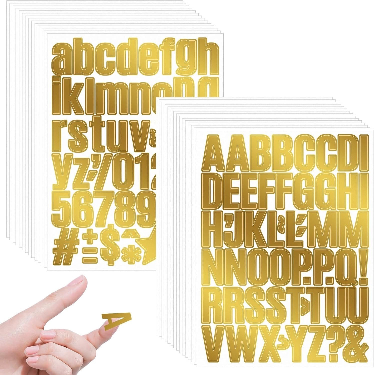 Gouden Zelfklevende Letterstickers - 1600 Stuks - 1 Inch - Waterdicht Vinyl voor Scrapbooking en Decoratie