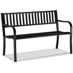 Relaxdays Gartenbank mit Metallstreben Schwarz