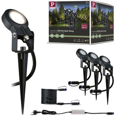 LED Gartenstrahler PAULMANN "Plug & Shine", grau (anthrazit), H:29cm Ø:5cm, Leuchten, LED Gartenstrahler, LED-Modul, IP67, 3000K