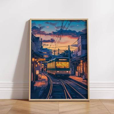 Uplift Picks Japanese Wall Art Tokyo Rainy Night Poster Cityscape Canvas Print For Modern Home Decor 18 30x40 Cm no Frame