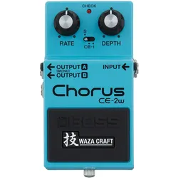 BOSS (Electronics) CE-2W Waza Craft Chorus Pedal mit Kabel (Bass, Gitarre), Effektpedal, Schwarz