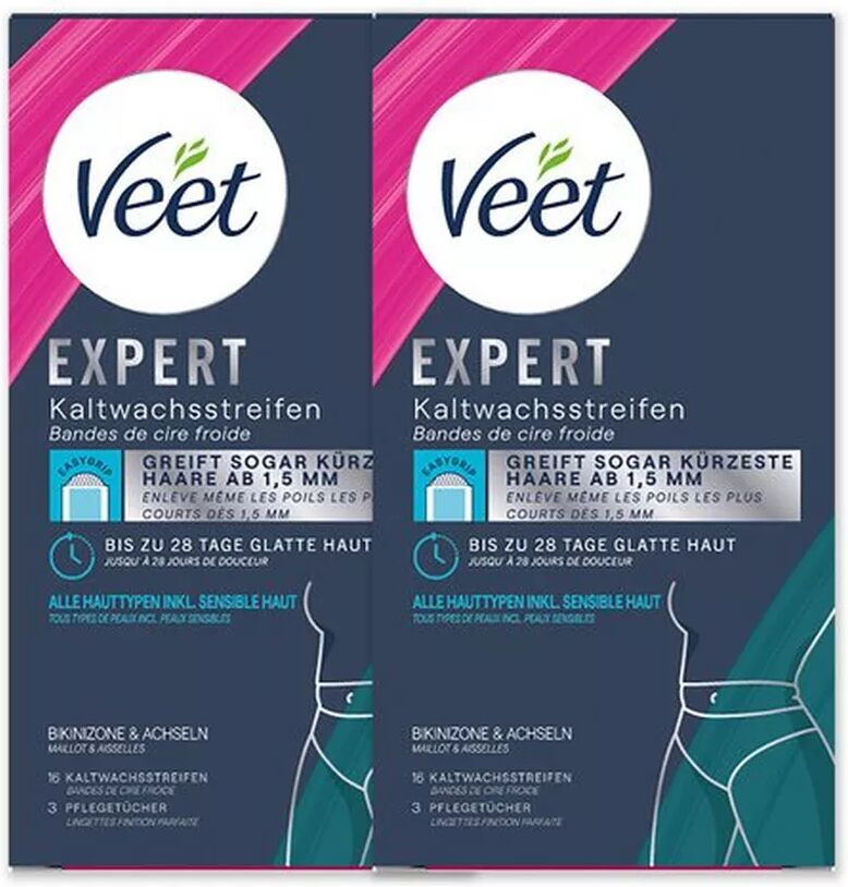 Veet - Expert Kaltwachsstreifen Bikini & Achsel Duo, Exp K-wachss Bikini&Achsel Duo, Set