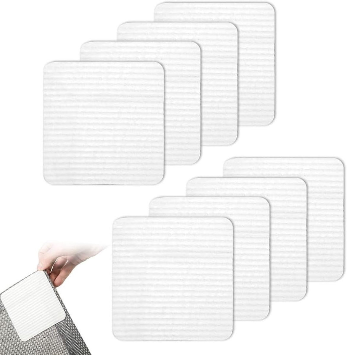 Wit Antislipmatjes voor tapijt met vacuümtechnologie - 10 x 10 cm
