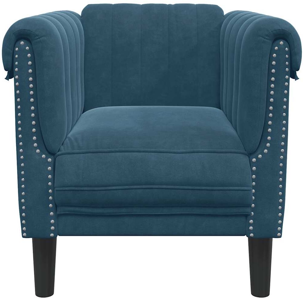 vidaXL Fauteuil bleu velours
