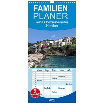Familienplaner 2027 - Kretas bezaubernder Norden mit 5 Spalten (Wandkalender, 21 x 45 cm) CALVENDO