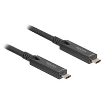 Aktives Optisches USB-C 8K Video + Daten + PD Kabel schwarz, 8 Meter, PD 60 Watt