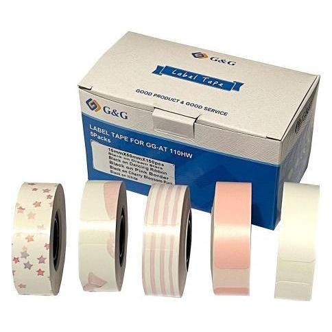 G&G Etikettenrolle 5er Set mit verschiedenen Muster 15x50mm (15 mm) (19682)