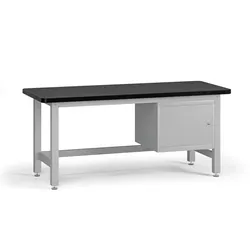 Werkbank G4 mit Schrank, 1800 x 750 x 800 mm, grau