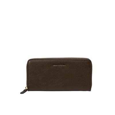 Geldbörse MARC O'POLO "aus glattem Rindleder", Damen, braun (schwarz), Leder, unifarben, Kleinlederwaren