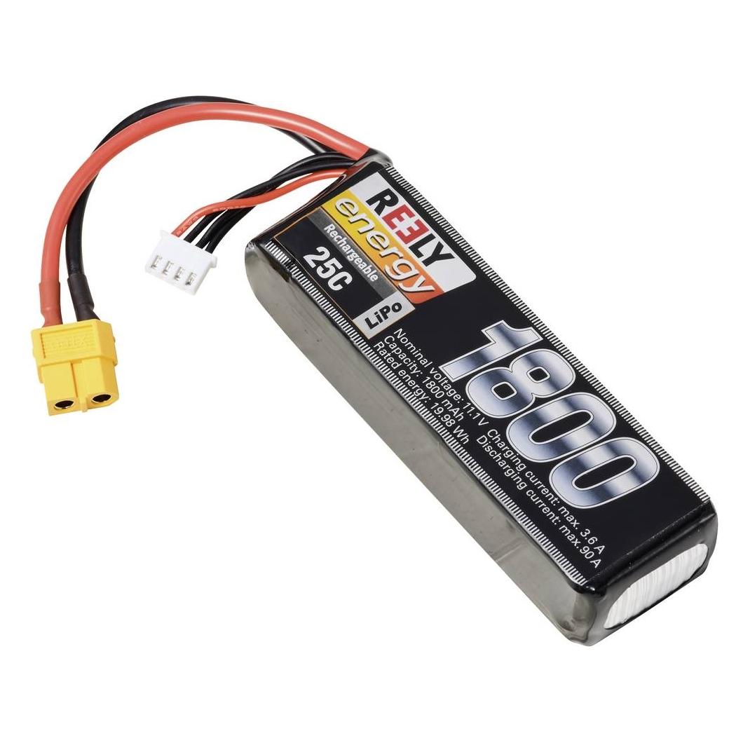 Reely Modellbau-Akkupack (LiPo) 11.1 V 1800 mAh Zellen-Zahl: 3 25 C Softcase XT6 (1800 mAh, 11.10 V) (RE-7851456)