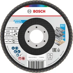 Bosch X451 Fächerschleifscheiben, 115mm, T29, K80 - 2608626126