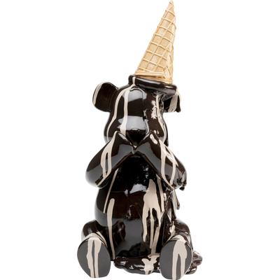 Dekofigur KARE DESIGN "Sitting Gelato Bear", braun (schwarz), B:17cm H:37cm T:16cm, Polyresin, Dekofiguren, verschiedene Farben & Größen