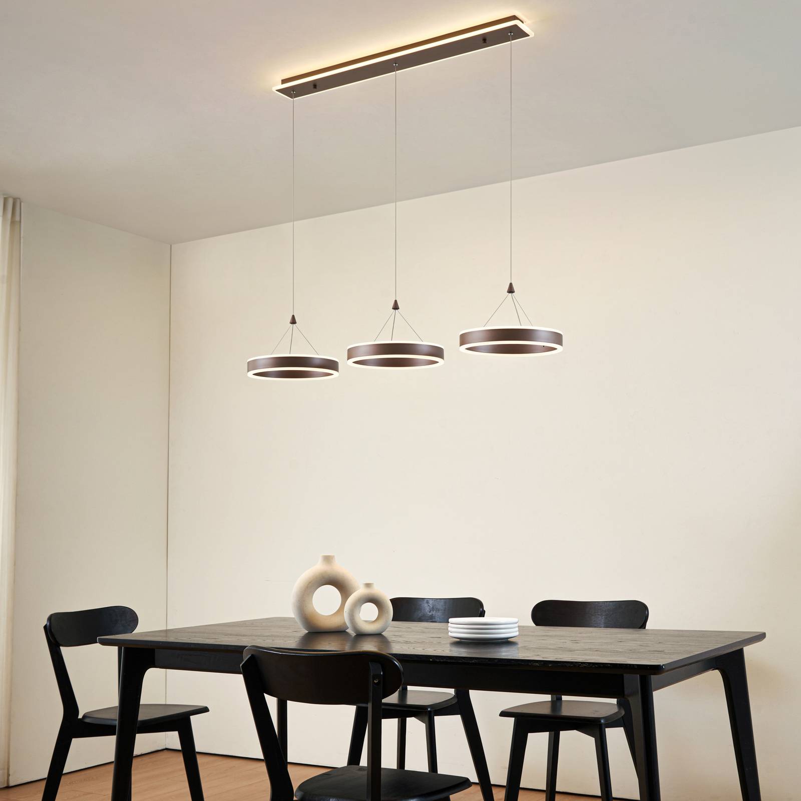 Pendant Light Kolo Lucande, dimmable, Brown / rust, Living / Dining Room, Modern, Ceiling Light