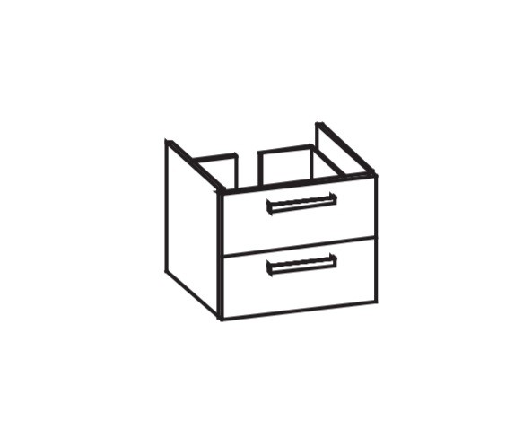 Artiqua 411 Waschtischunterschrank für D-Code 034265 Eiche Ribbeck quer NB, 411-WU2L-D30-7187-444 411-WU2L-D30-7187-444
